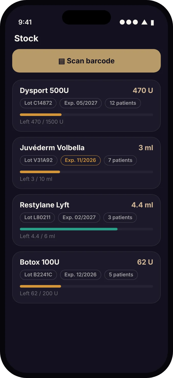 Stock and lot tracking